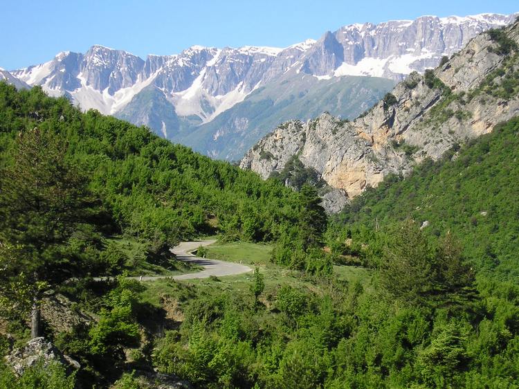 Mountain landscape between Leskovik and the Greek border