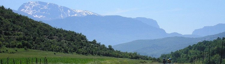 Mountain landscape between Leskovik and the Greek border