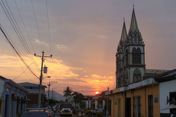 Sunset over Nueva San Salvador