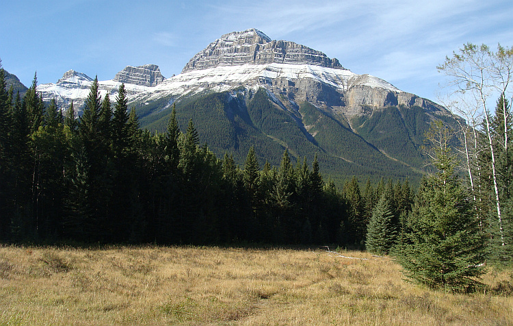 Landschap tussen Banff en Lake Louise