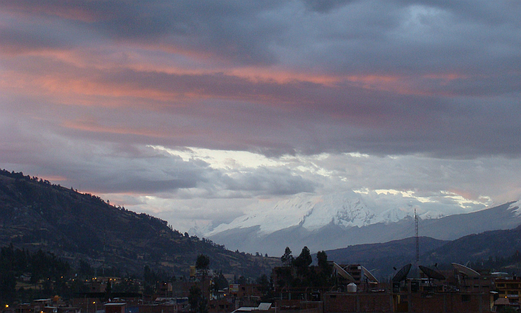 Zonsondergang in Huaraz
