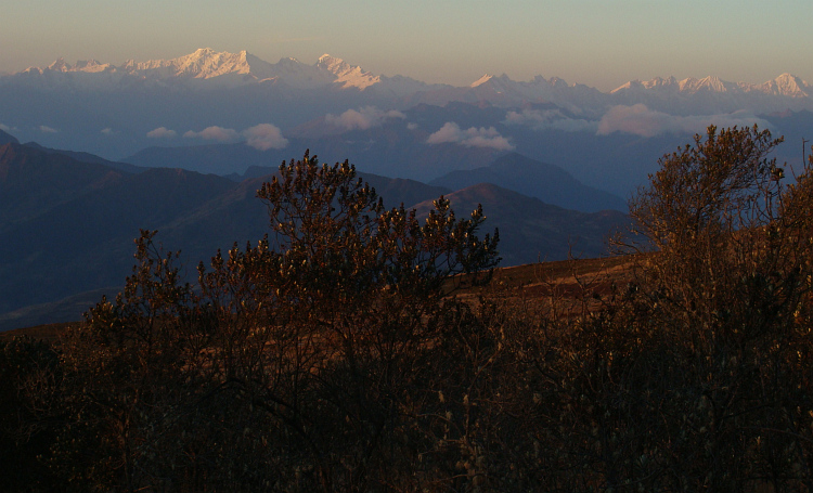 Sunset over the mountains between Andahuaylas and Abancay