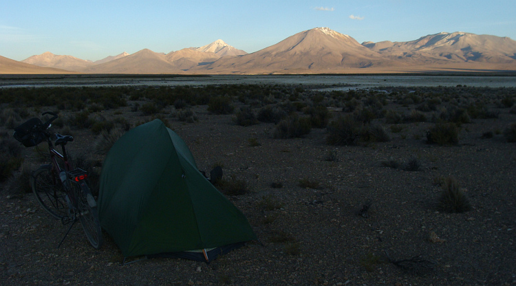 Campsite in a high Altiplano valley