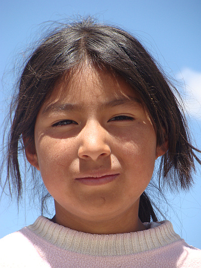 Meisje tussen Potosí en Uyuni