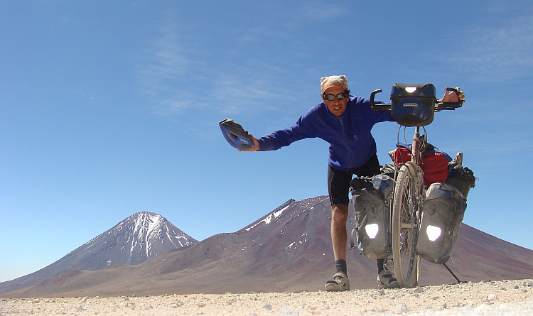 Finally pavement! Only forty kilometers down to civilization in San Pedro de Atacama in Chile