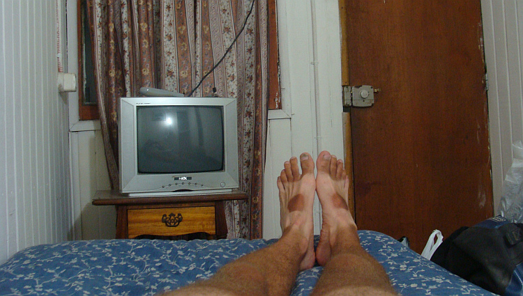 In een hotelkamer in Chillán