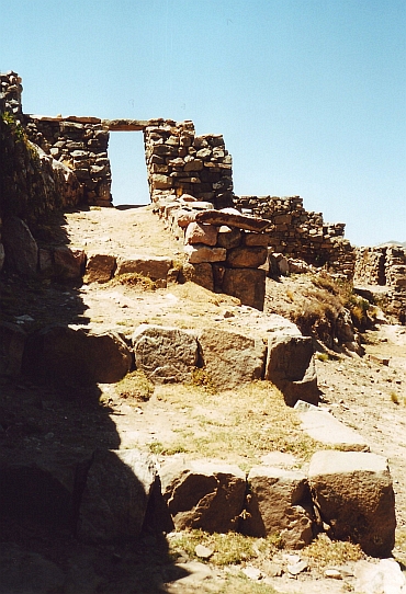 Inca ruïnes op de Isla del Sol
