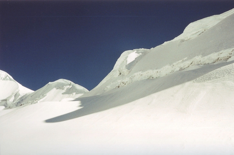 Gletsjerwereld op de route naar de top van de Huayna Potosí