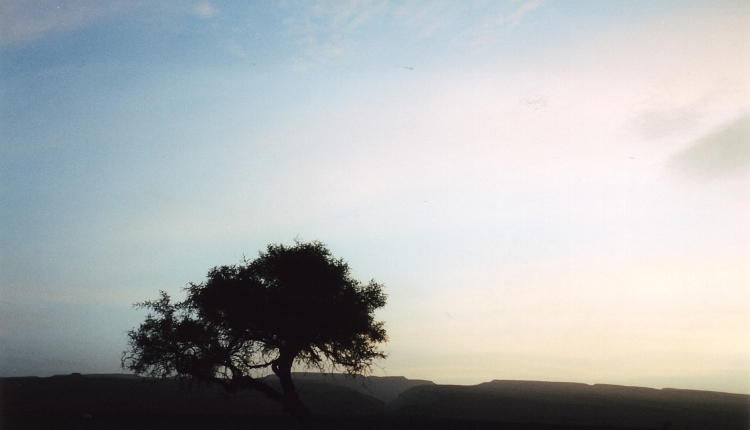 The night falls over the Sahara