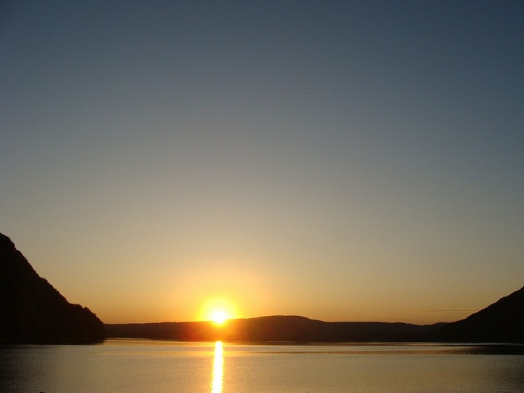 Sunset on the Lac Chalain, Jura