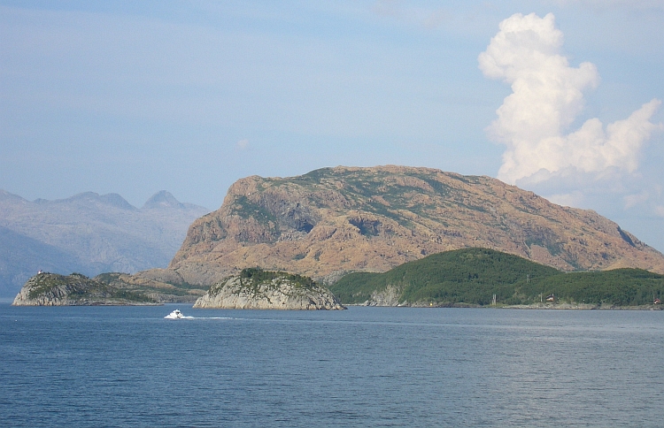Rødøya (the Red Island) and the Seven Sisters mountain range