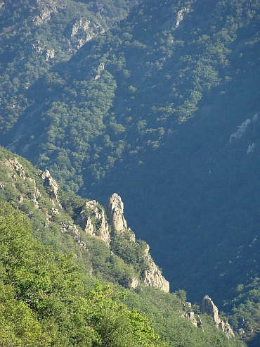 Landschap op de klim naar de Mont Aigoual