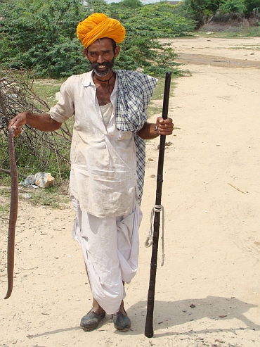 Man with a snake