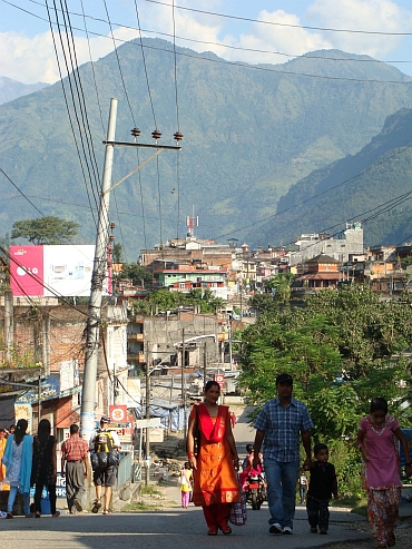 Het begin van de Annapurna Circuit in Besisahar