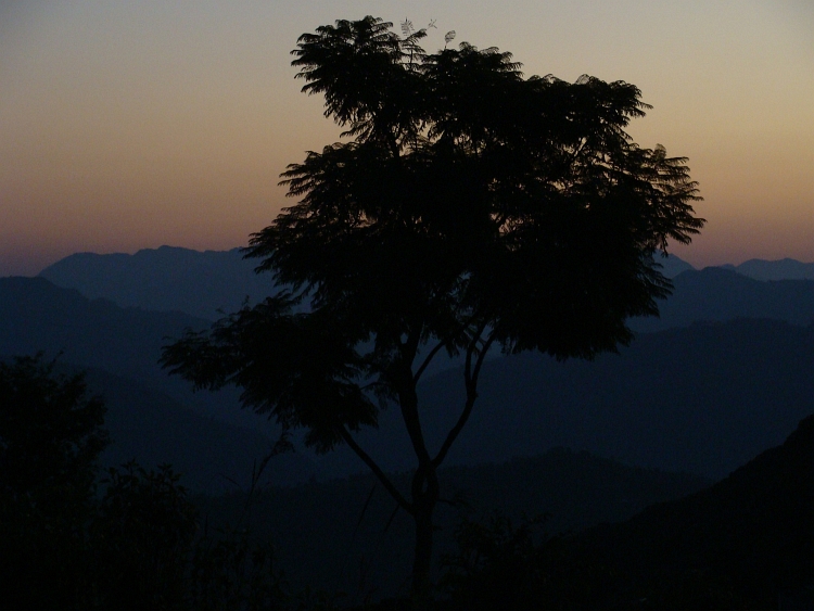 Uitzicht over de Himalaya vanaf Bandipur