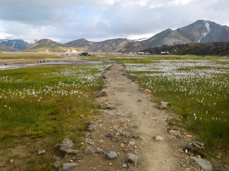 Aankomst op de kampplaats in Landmannalaugar